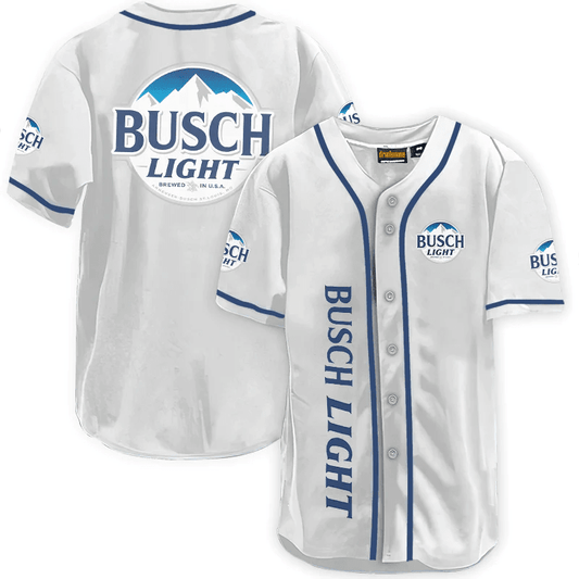Busch Light White Baseball Jersey