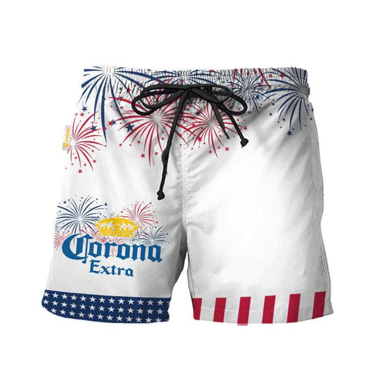 Corona Extra American Independence Day Swim Trunks - VinoVogue.com