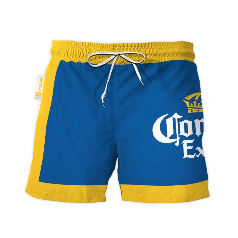 Corona Extra Blue Yellow Basic Swim Trunks - VinoVogue.com