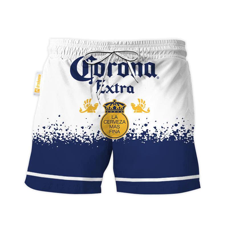 Corona Extra White Blue Basic Swim Trunks - VinoVogue.com