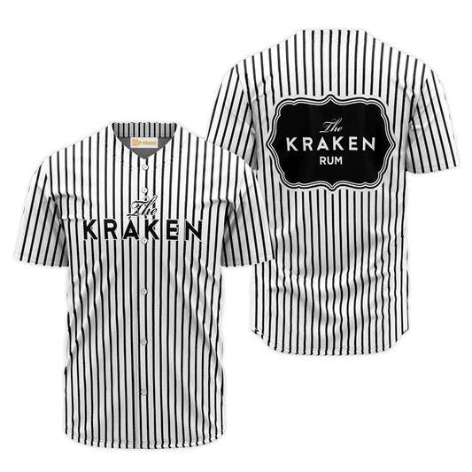 Kraken Rum Black And White Striped Jersey Shirt