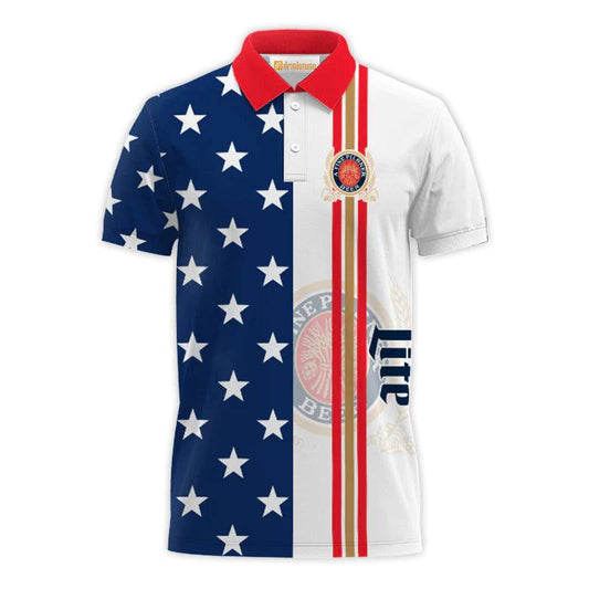 Miller Lite Fourth Of July Polo Shirt 1