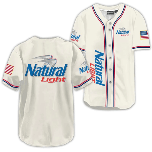 Natural Light USA Flag Baseball Jersey