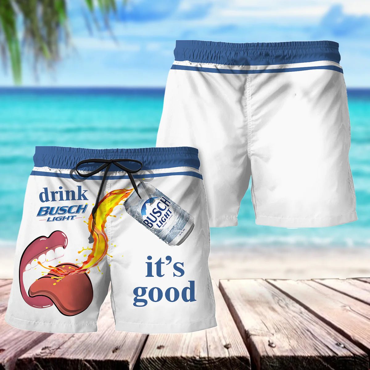 Stay Stylish with Stylish Busch Light Swim Trunks - VinoVogue.com