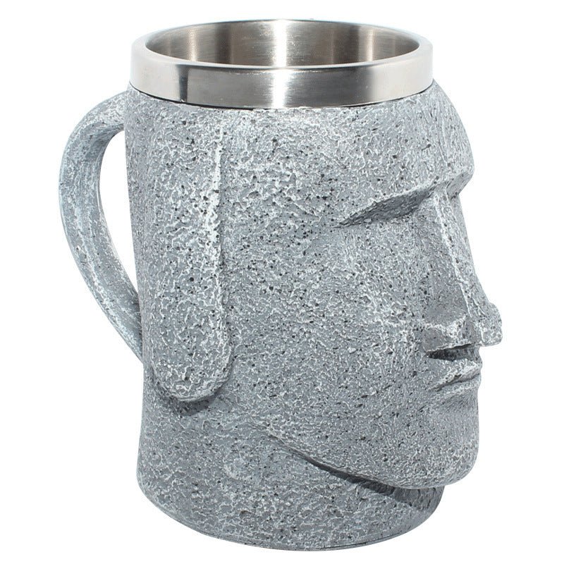 Moai Beer Glass Bottle Opener Stone Portrait - VinoVogue.com