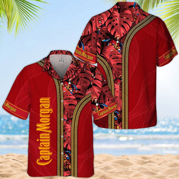 Captain Morgan Palm Leaves Majesty Hawaiian Shirt - VinoVogue.com