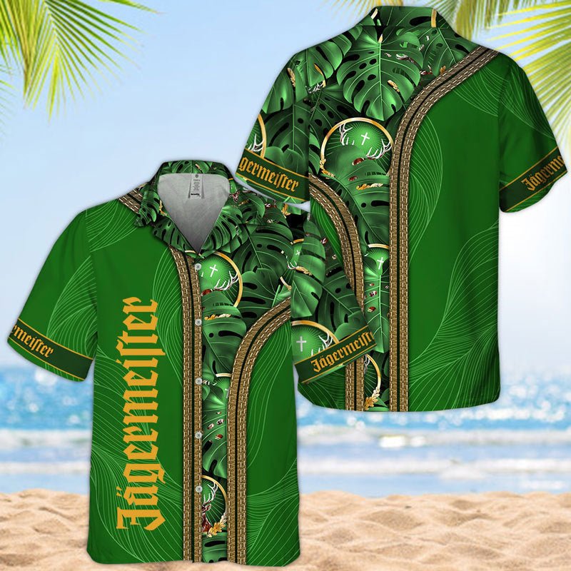 Jagermeister Palm Leaves Majesty Hawaiian Shirt - VinoVogue.com