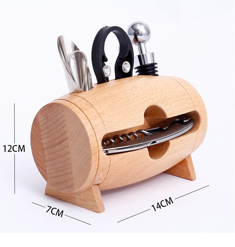 Creativity Wine Corkscrew Set 4 Piece Wooden Swing Stand - VinoVogue.com