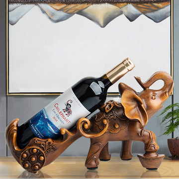 Imitation Wood Elephant Wine Rack Home Furnishings