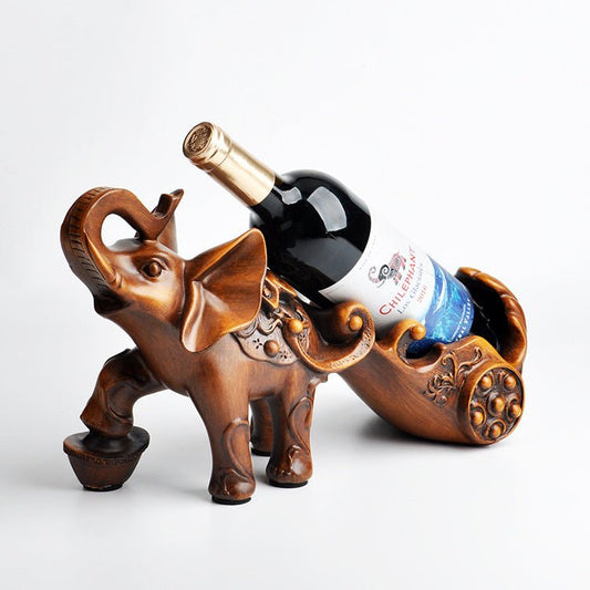 Imitation Wood Elephant Wine Rack Home Furnishings - VinoVogue.com