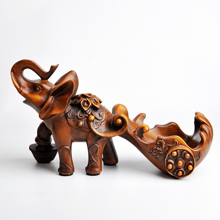 Imitation Wood Elephant Wine Rack Home Furnishings - VinoVogue.com