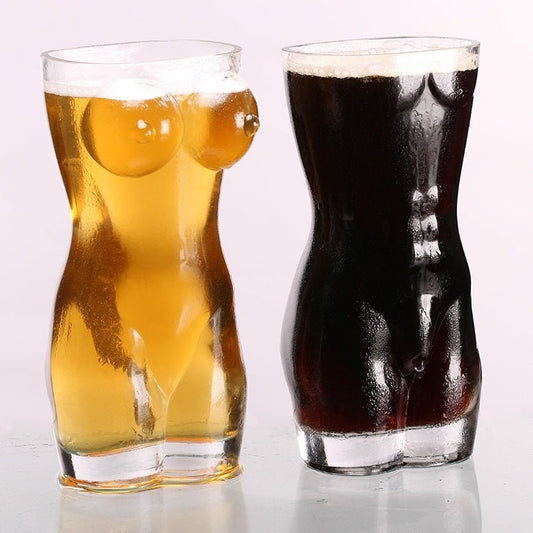 Creative Transparent Glass Beer Mug Human Body Cup Drink Cup Bar Nightclub Macho Beauty - VinoVogue.com