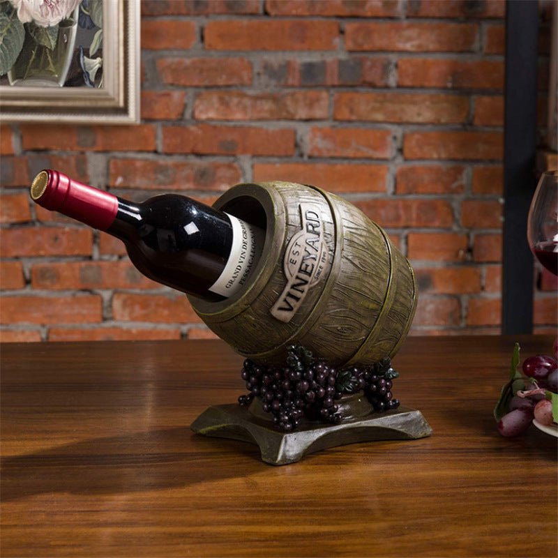 Resin Wine Barrel Cart Wine Rack Creative Home Decoration Creative - VinoVogue.com