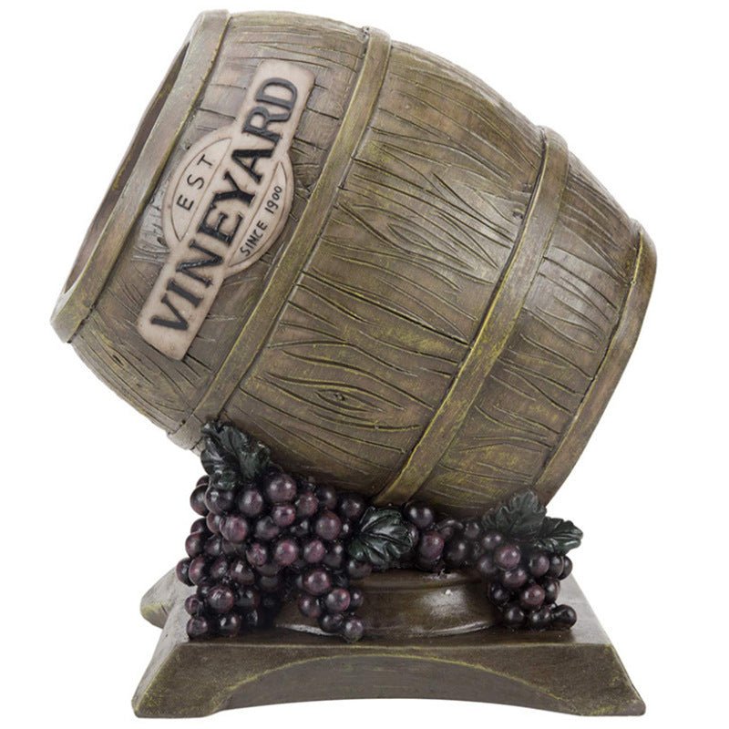 Resin Wine Barrel Cart Wine Rack Creative Home Decoration Creative - VinoVogue.com