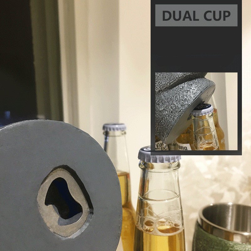 Moai Beer Glass Bottle Opener Stone Portrait - VinoVogue.com