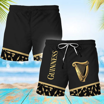 Guinness Bottle Pattern Swim Trunks - VinoVogue.com