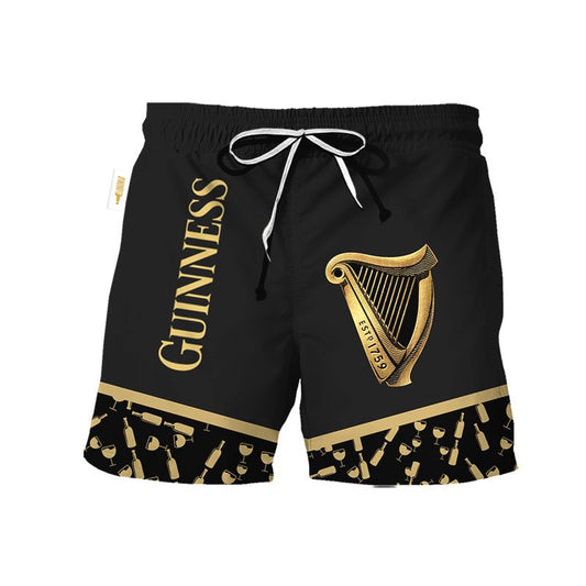 Guinness Bottle Pattern Swim Trunks - VinoVogue.com