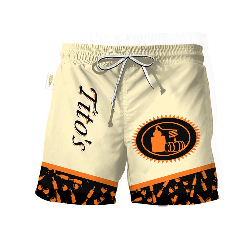 Tito's Bottle Pattern Swim Trunks - VinoVogue.com