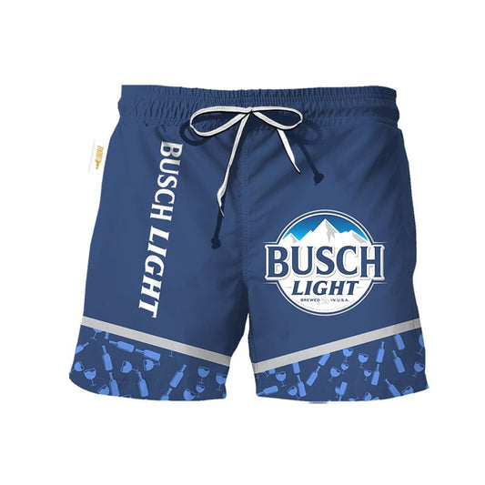 Busch Light Bottle Pattern Swim Trunks - VinoVogue.com