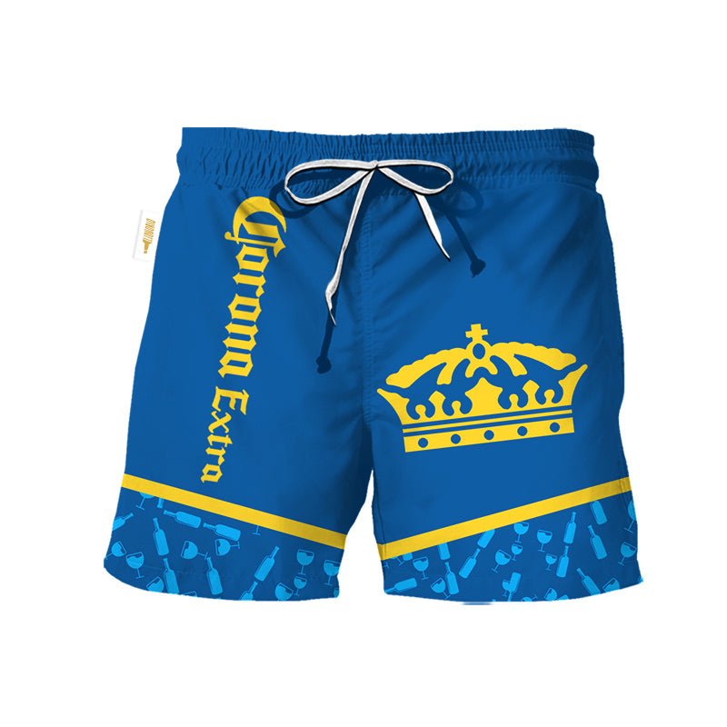 Corona Extra Bottle Pattern Swim Trunks - VinoVogue.com