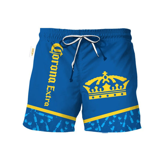 Corona Extra Bottle Pattern Swim Trunks - VinoVogue.com