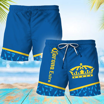 Corona Extra Bottle Pattern Swim Trunks - VinoVogue.com