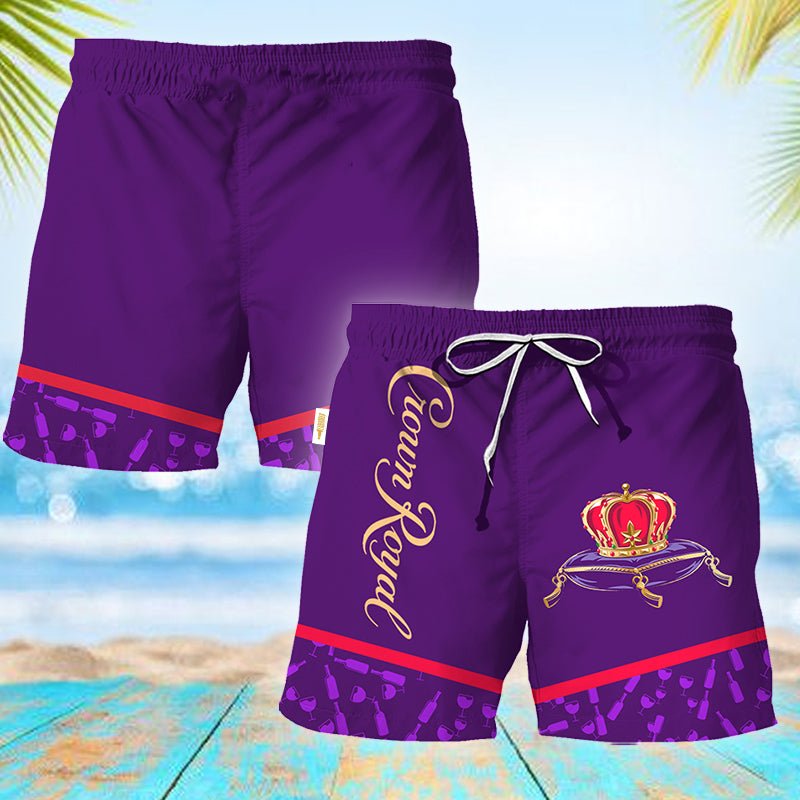 Crown Royal Bottle Pattern Swim Trunks - VinoVogue.com