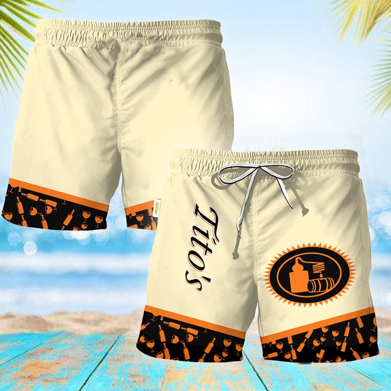 Tito's Bottle Pattern Swim Trunks - VinoVogue.com