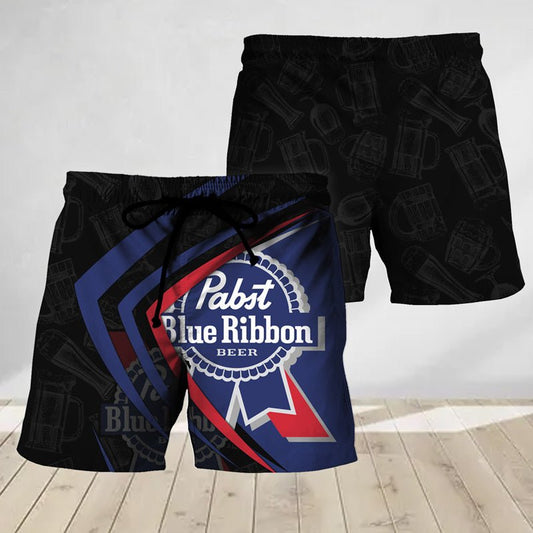 Pabst Blue Ribbon Medal Swim Trunks - VinoVogue.com