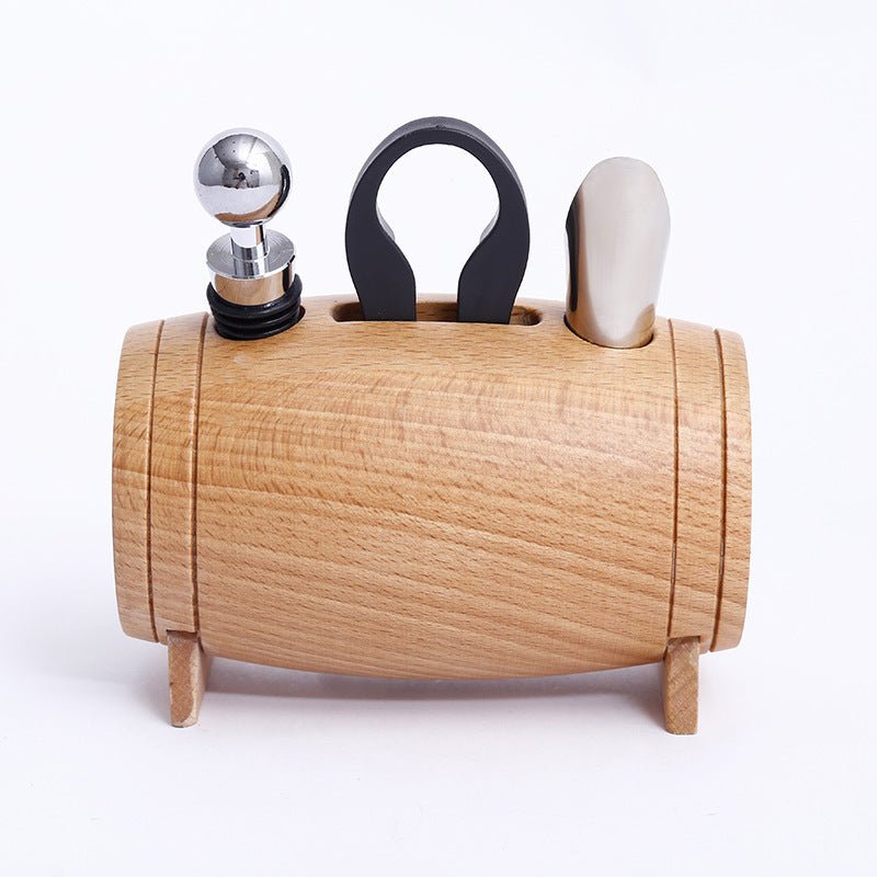 Creativity Wine Corkscrew Set 4 Piece Wooden Swing Stand - VinoVogue.com