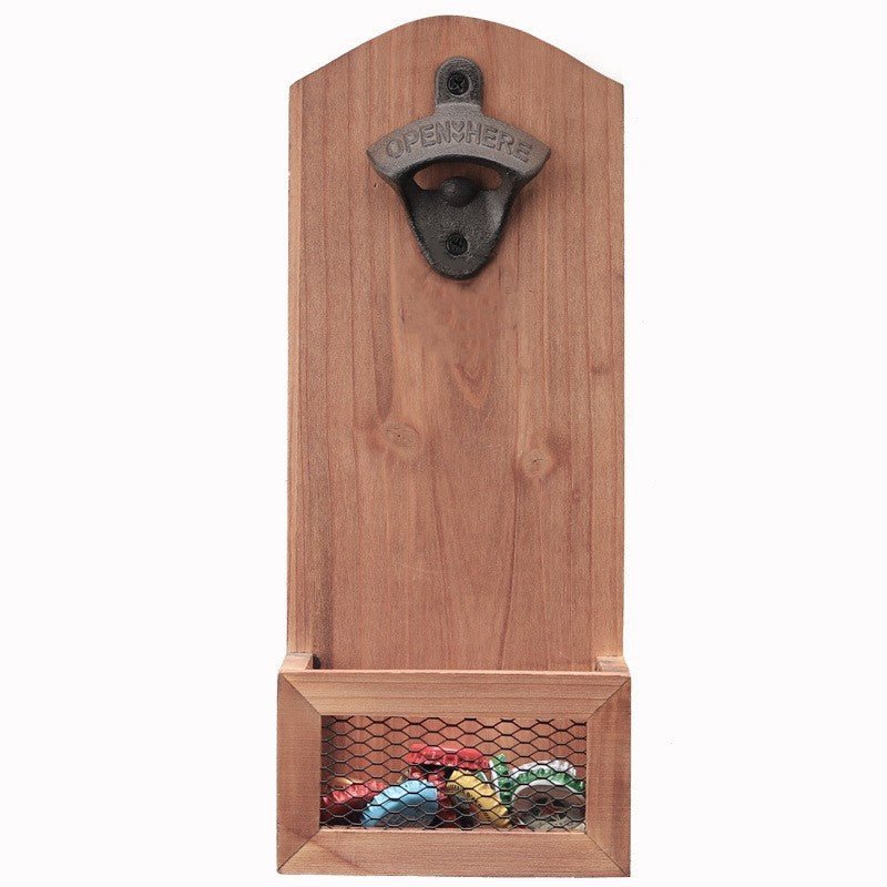 Wall Hanging Refrigerator Sticker Solid Wood Bottle Opener Creative Beer Screwdriver - VinoVogue.com