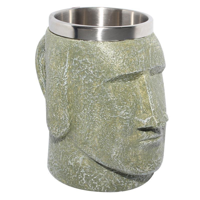 Moai Beer Glass Bottle Opener Stone Portrait - VinoVogue.com