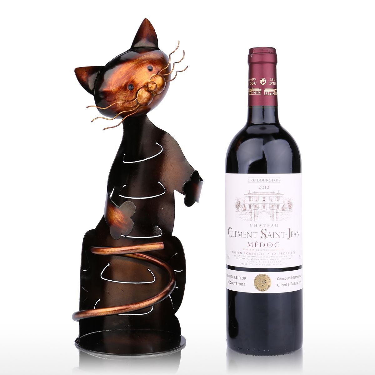 Creative cat holding wine rack - VinoVogue.com