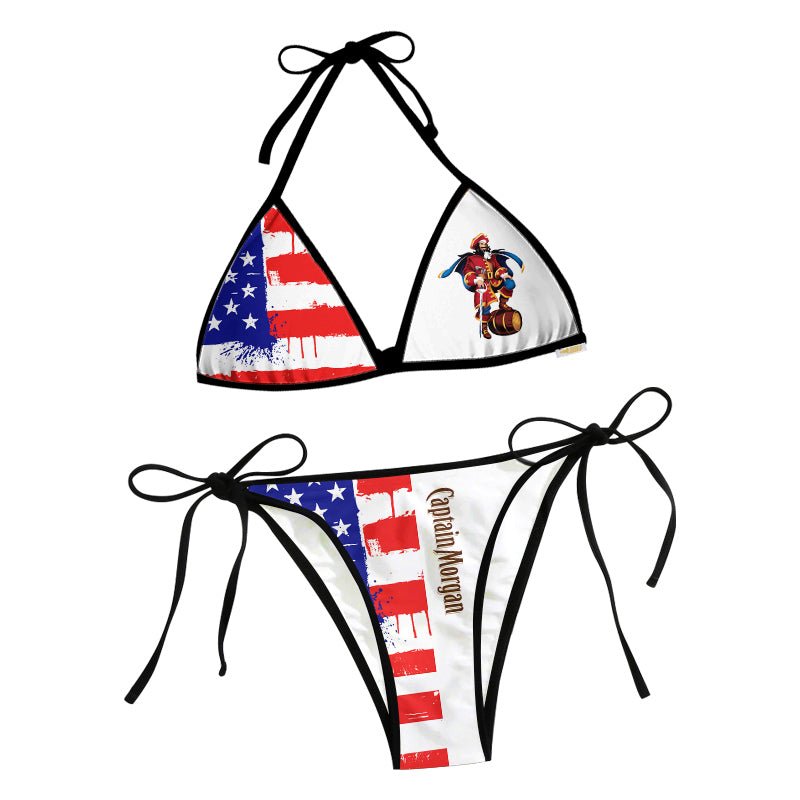 Captain Morgan American Flag Triangle Beach Bikini - VinoVogue.com