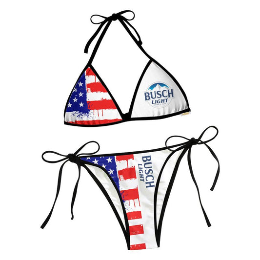 Busch Light American Flag Triangle Beach Bikini - VinoVogue.com