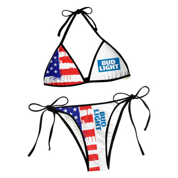 Bud Light American Flag Triangle Beach Bikini - VinoVogue.com