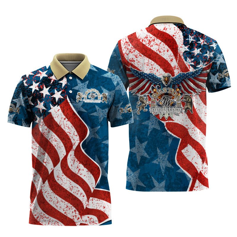 Firestone American Eagle Flag Polo Shirt - VinoVogue.com