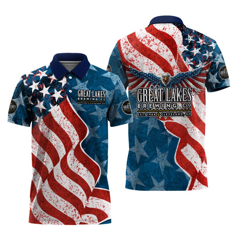 Great Lakes American Eagle Flag Polo Shirt - VinoVogue.com