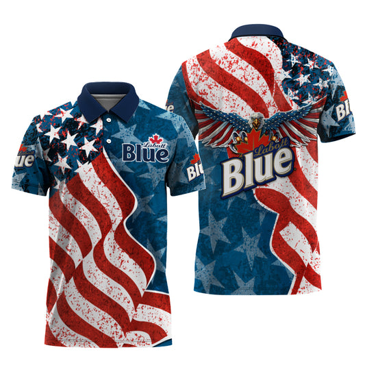 American Eagle Pick Up Labatt Blue Polo Shirt