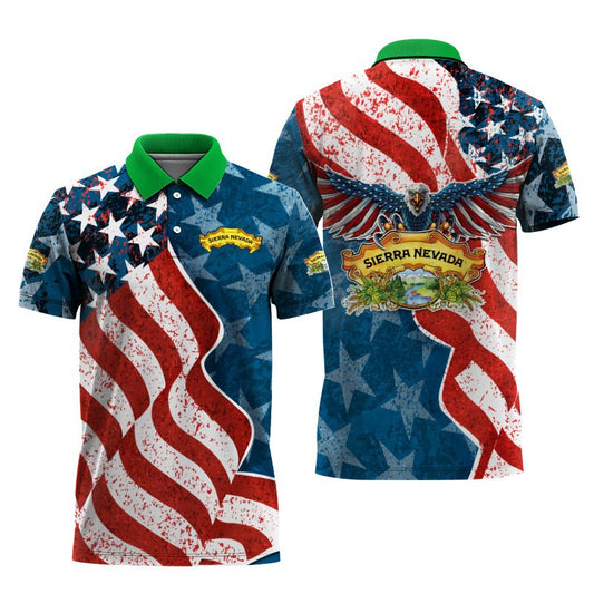 Sierra Nevada American Eagle Flag Polo Shirt - VinoVogue.com