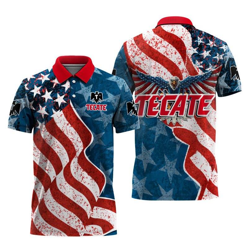 Tecate American Eagle Flag Polo Shirt - VinoVogue.com