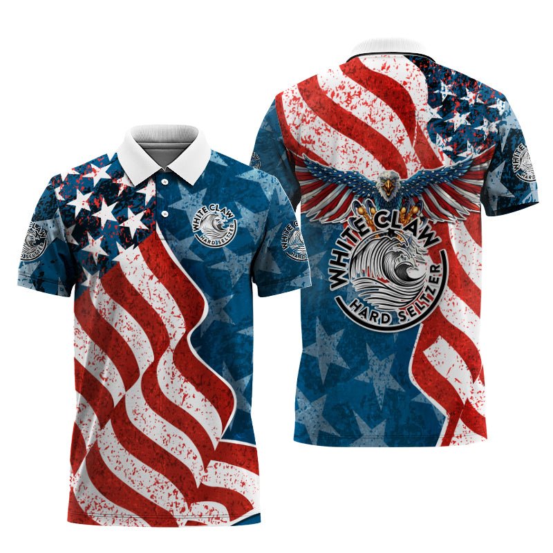 White Claw American Eagle Flag Polo Shirt - VinoVogue.com