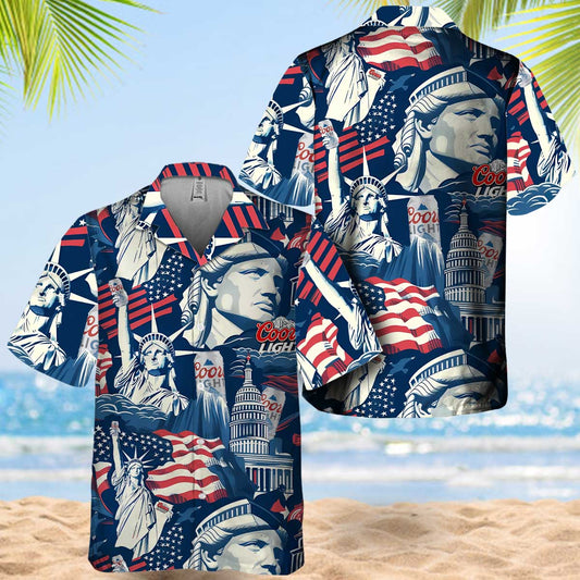 American Liberties Holding Coors Light Hawaiian Shirt - VinoVogue.com