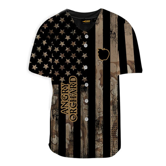 Personalized Angry Orchard Brown American Flag Jersey Shirt - VinoVogue.com