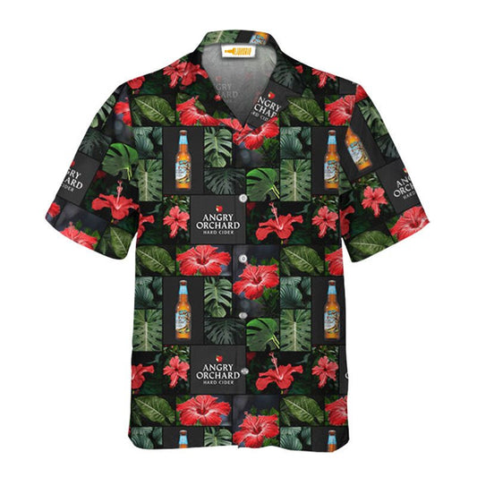 Angry Orchard Tropical Hibiscus Flower Hawaiian Shirt - VinoVogue.com