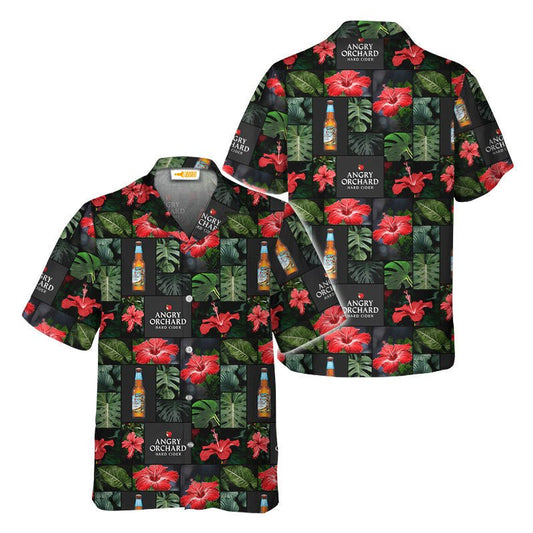 Angry Orchard Tropical Hibiscus Flower Hawaiian Shirt - VinoVogue.com