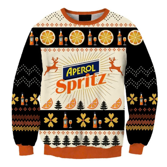 Aperol Spritz Christmas Four Leaf Clover Ugly Sweater - VinoVogue.com