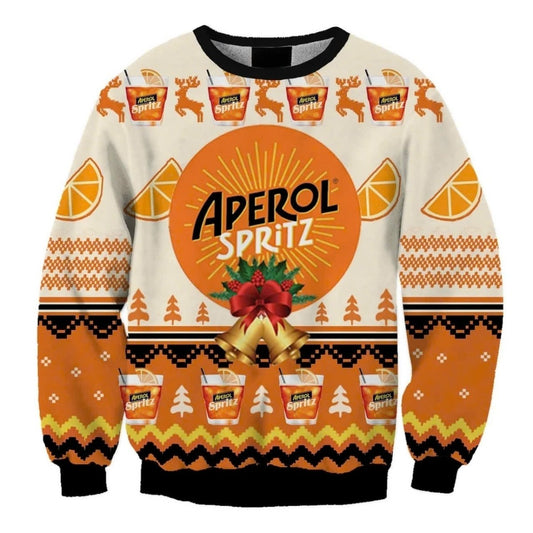 Aperol Spritz Christmas Jingle Bells Ugly Sweater - VinoVogue.com