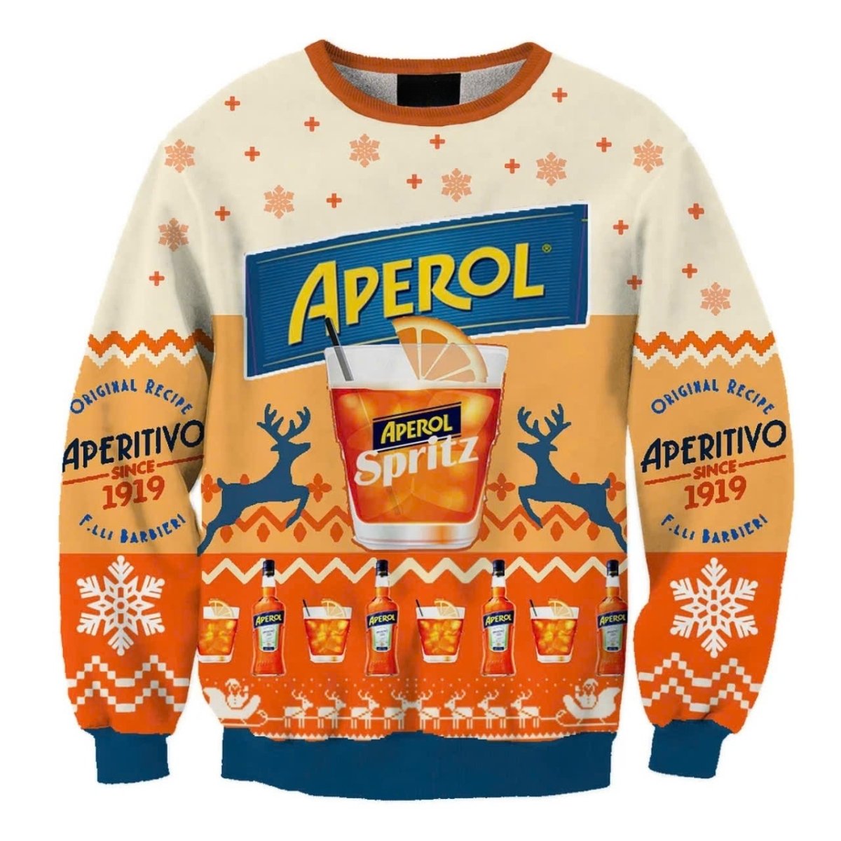 Aperol Spritz Snowing Christmas Ugly Sweater - VinoVogue.com