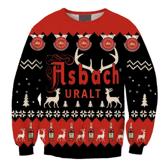 Asbach Uralt Christmas Reindeer Ugly Sweater - VinoVogue.com